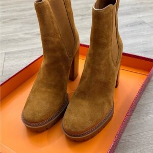 Tory Burch Tan Suede Heeled Boots